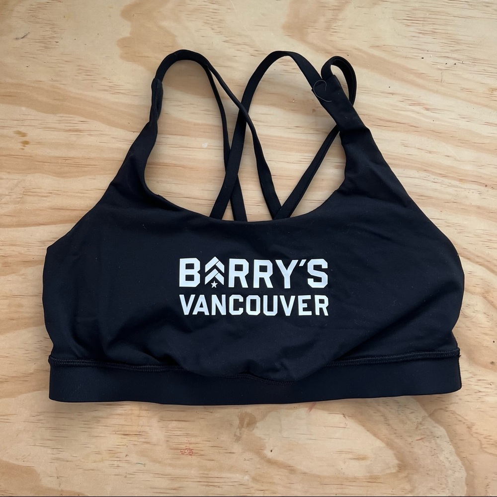 Lululemon Energy Bra Black with Barry’s Bootcamp Logo